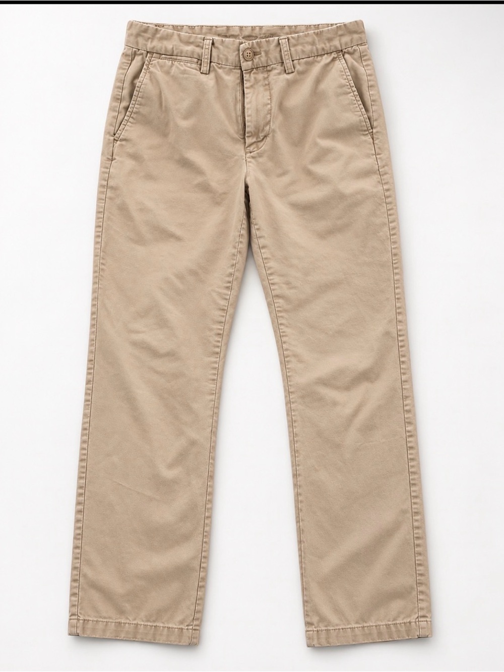 Men's Tan Cotton Chino Pants - Classic Straight Fit